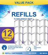 Jiermadun 12-pack refill cartridges ready for quick replacement and continuous insect control.