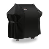 Jiesuo 7106 grill cover on Weber Spirit 200/300 series, guarding against rain and wind.