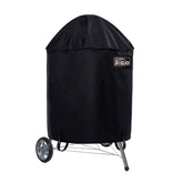 JIESUO grill cover for Weber 26 inch, front view, protects from rain and sun.