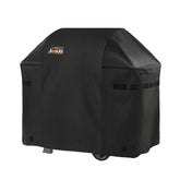 JIESUO grill cover mounted on Weber Spirit 210 for full weather protection.