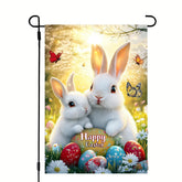 JIGINOFV Easter garden flag dual-sided burlap for vibrant outdoor display.