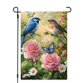 JIGINOFV spring bird garden flag on outdoor display