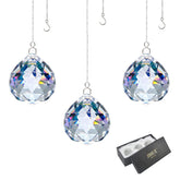 JIHUI crystal prism ball window suncatcher casting colorful rainbows in a sunny window