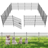 jinligogo 10-panel no-dig fence front view with rustproof metal for durable yard boundary.
