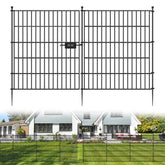 jinligogo 10-panel no-dig decorative fence frames a sunny garden, ideal for defining borders.