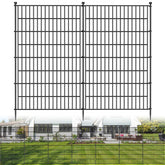 Jinligogo 5-panel no-dig fence front view, decorative spear-top design for yard borders and pet containment.