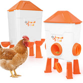 JinxZap chicken feeder waterer with legs keeps the unit stable on the coop floor.