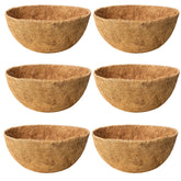 JINYICOCO 6-pack 12-inch coco liners for hanging baskets with natural drainage