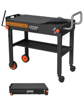 JiRiCHMi grill table folding setup for quick outdoor grilling and easy storage.