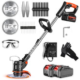 JIUYEKEW cordless weed wacker in action trims yard edges
