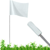 JIZHGRAD white marker flags for yard marking with high visibility and durable construction.