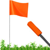 JIZHGRAD orange marker flag on a bright lawn for clear yard boundaries.