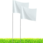JIZHGRAD yard flag: bright white marker for clear lawn boundaries and visibility.