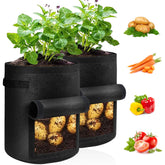 JJGoo 10-gallon potato grow bag with harvest window for easy picking.