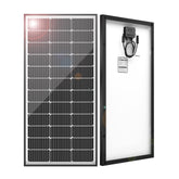 JJN 100W solar panel front view highlighting high-efficiency PV module.