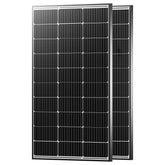 JJN 200W solar panel front view showing compact design for RV and home use
