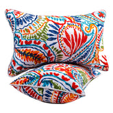 JMGBird paisley-pattern outdoor pillow offers weather-ready patio style