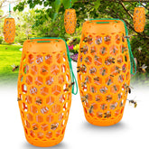 JNKNT Wasp Trap orange front view showing bright attractants for outdoor pest control.