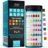 JNW Direct 7-in-1 pool test strips packaging for easy at-home testing.