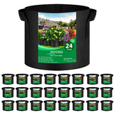JNYONG 24-pack 10-gallon grow bags with sturdy handles for easy transport
