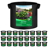 JNYONG 24-pack 3-gallon grow bags in thickened non-woven fabric for durable, breathable planting.