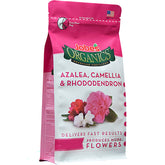 Jobe's Organics granular fertilizer bag for azaleas and rhododendrons promotes healthy flowering.