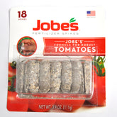 Jobe’s Organic Tomato Fertilizer Spikes packaging for easy storage
