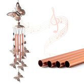 JOBOSI Butterfly Wind Chimes with brass top for outdoor ambience.