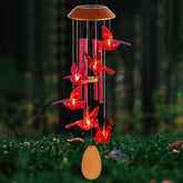 JOBOSI Cardinals decorative mobile glows at night, creating colorful garden ambiance.