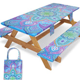 Jobunai picnic table cover for 8ft rectangle table, waterproof and easy to wipe clean.
