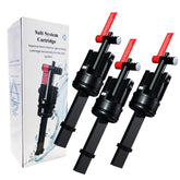 Joepoe freshwater 3-pack salt system cartridge ready for hot tub use.