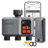 Johgee wifi sprinkler timer with three zones enables precise garden watering.