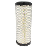 John Deere M131802 filter element front view, showing compact OEM construction for reliable filtration.