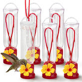 Joiedomi six-piece hummingbird feeder set hung with wires for easy patio display
