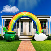 Joiedomi St Patrick inflatable rainbow arch with LED lights for festive curb appeal