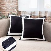 JOJOGOGO outdoor pillow cover with black white pattern for porch decor.