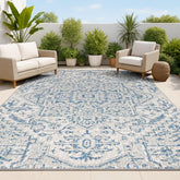 Jonathan Y Boho Medallion outdoor rug in navy gray for patios and decks