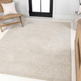 Jonathan Y Hallie rug in ivory-cream high-low curve for modern living spaces