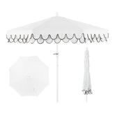 JONATHAN Y Tracy umbrella with double-scalloped edge shades stylish patio spaces.