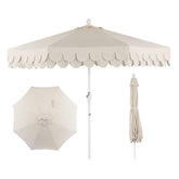 Jonathan Y Tracy cream edge close-up showing chic double scalloped trim for shade