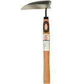 Joshua Roth Japanese Weeding Sickle blade close-up highlighting a very sharp edge for fast, precise weeding.