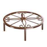 Josmimic bronze plant stand front view showing sturdy 40 lb capacity for larger pots