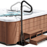 Josmimic hot tub handrail extended to fit 55-62 inches for secure entry.