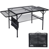 JOUYEK folding grill table with extended wings adds prep space for meals