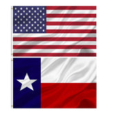 Joven American-Texas flag 3x5 combo set ready for indoor patriotic wall decor.