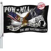 Joven Pow Mia Eagle flag front view, durable outdoor display for patriotism.