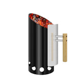 Joyagrill chimney starter front view showing compact form for quick ignition and even burning