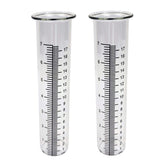 JOYBEE 7-inch garden glass rain gauge tubes, front view, with clear calibration for easy readings.