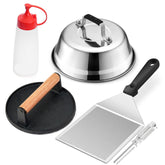 Joyfair 9-inch melting dome on grill speeds cheese melting and reduces splatter