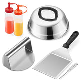 Joyfair Smash Burger Kit melting dome promotes even heat for juicy burgers.
